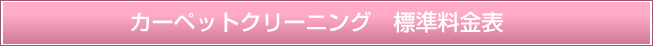 カーペットクリーニング　標準料金表